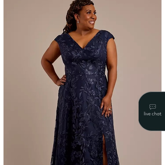 David's Bridal Dresses & Skirts - Elegant Navy Floral Maxi Dress